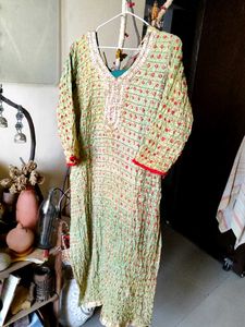 silk bhandej Kurta