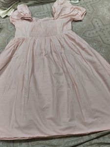 Zara Pink Puff Sleeve Mini Dress