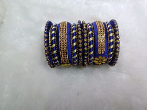 Blue Thread Bangles Set