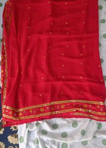 Beautiful Red Sequined Saree