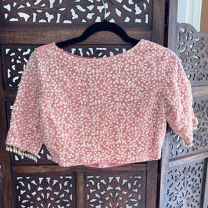 SOLD | New heavy Embroidered Pastel Pink Blo