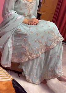 Beautiful Embroidered skirt short frock with dupat