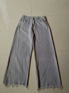 Grey Wide Leg Jeans