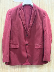 Men's Red Cotton Blazer