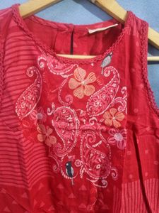 Red Paisley Sleeveless Tank Top