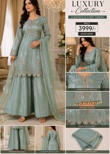 Luxury Kurta Palazzo Set with Dupatta