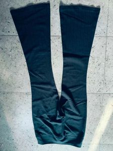 Chic Dark Pinstripe High-Waist Flare Pants
