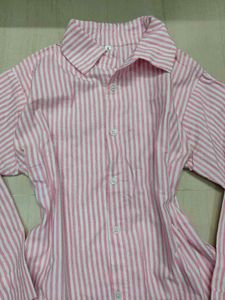 Chic Pink Striped Button-Up Shirt