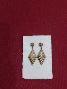 Diamond &amp; Gold Tone Dangle Earrings