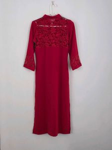 Stunning Red and Black Kurta😍