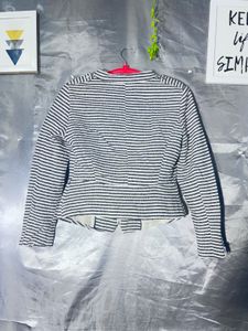 H&amp;M Striped Zip-Up Jacket