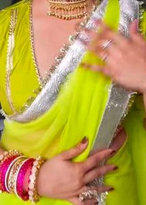 Vibrant Yellow Saree with Silver Border