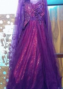 Elegant Purple Embellished Gown