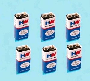 Pack of 6) 9 VOLTS HW BATTERY