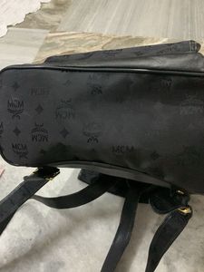 Authentic MCM Logo Print Backpack