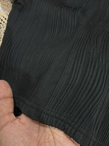 Textured Black Crop Top