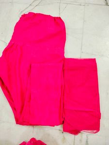 3 piece set ,Stunning Pink Anarkali Dress