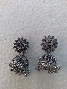 Oxidized Jhumka Earrings