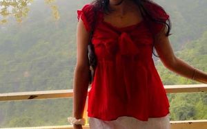 Vibrant Red Bow Detail Top