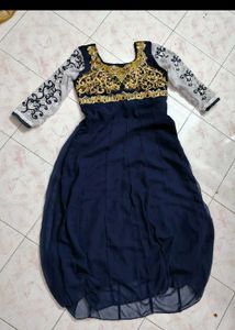 Blue Golden and Silver Gown