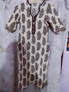 Cotton block printed kurta And Orange Kurta Combo