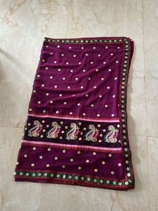 Beautiful Purple Saree with Embellishments