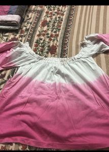 Off-Shoulder Dip-Dye Top
