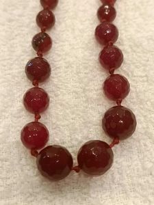 Red Agate Beaded Necklace