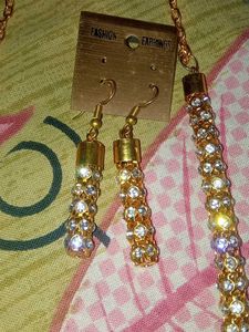Gold Necklace and Earring Set