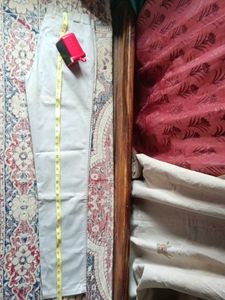 Beige Straight Fit Trousers