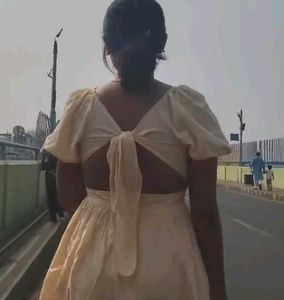 Cream Puff Sleeve Mini Dress