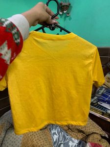 Cute Yellow T-Shirt with Heart Balloon Graphic
