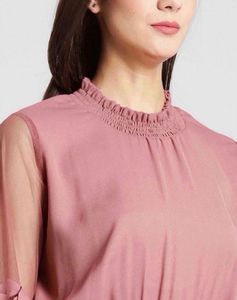 PlusS High-Neck Floral Applique Top