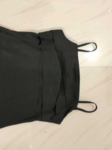 Sleek Black Spaghetti Strap Dress