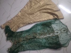 Elegant Green &amp; Gold Lehenga Choli