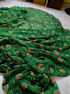 Vibrant Green Bandhani Saree