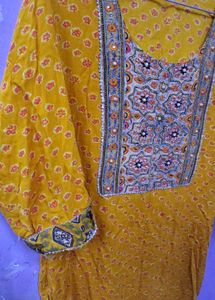 Yellow Embroidered Kurta