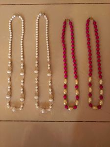 New Unused Set of 4 Beaded Necklaces Haar Mala