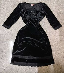 Elegant Lolita Black Velvet Dress