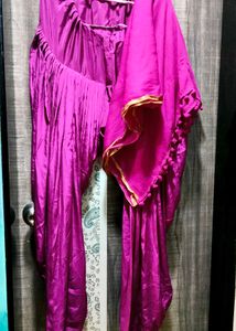 Vibrant Magenta Silk Patiala Salwar and Dupatta