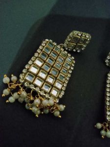 Sparkling Mirror Tile Dangle Earrings