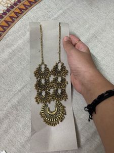 Oxidized Silver Jhumka Necklace