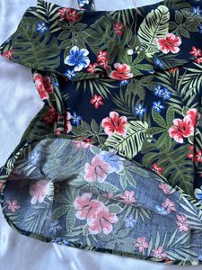 Tropical Floral One-Shoulder Top