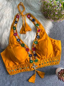 Designer Embroidered Halter Neck Blouse