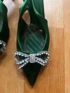 Zara Green Jewel Bow Heels