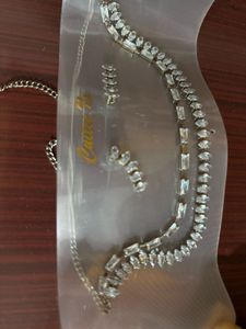 Sparkling Crystal Necklace and Earring Set