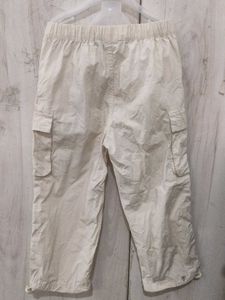 Cream Cargo/Parachute Pants