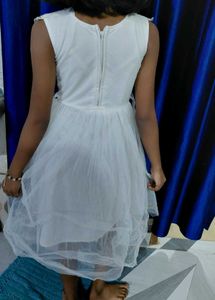 Chic White Party Dress with Gold Dots