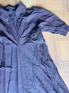 Dark Purple Collared Midi Dress