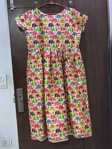 Colourful girls gown with elephant print